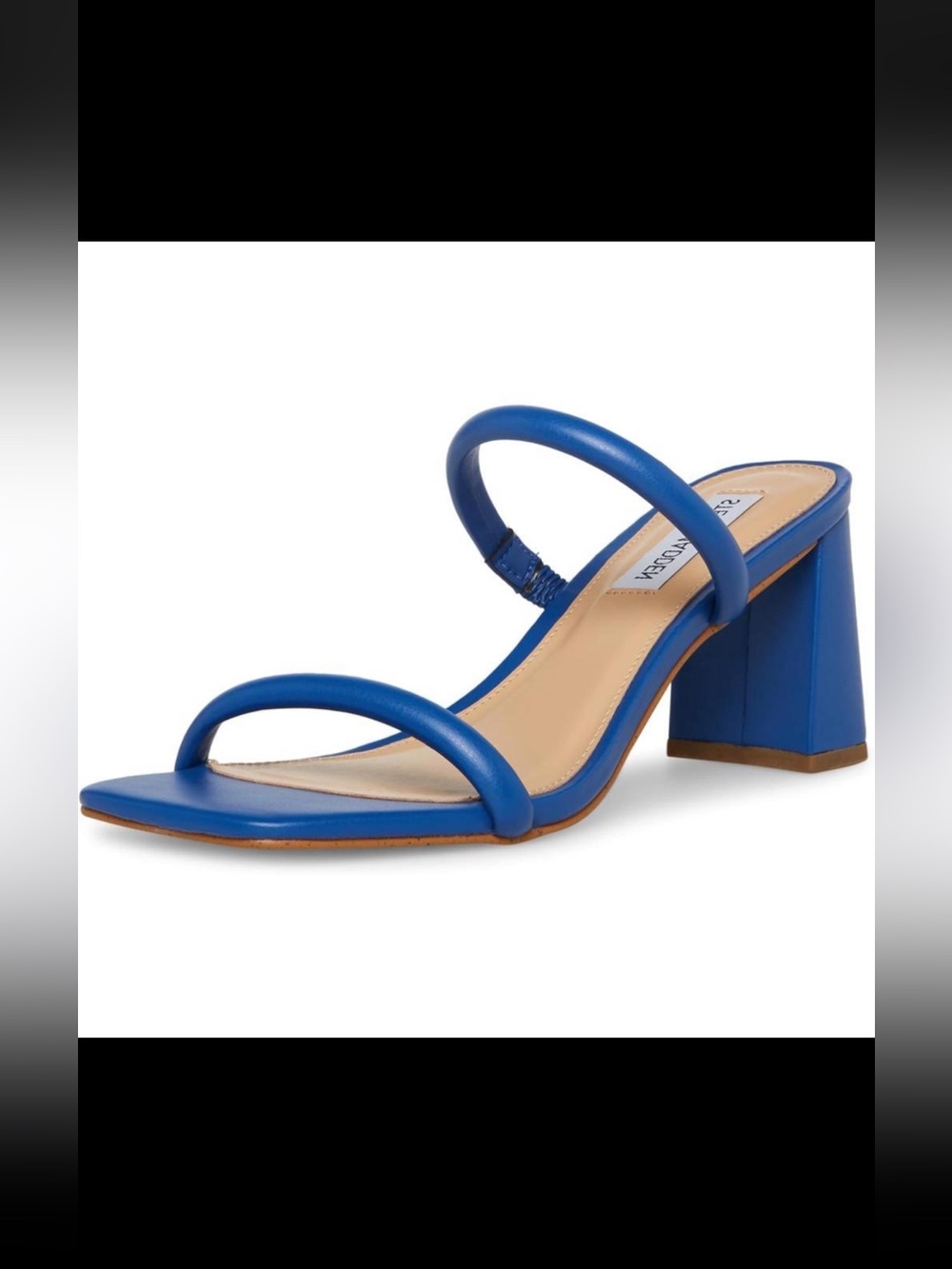 Steve Madden Cobalt Blue Double-Strap Block Heel Sandal